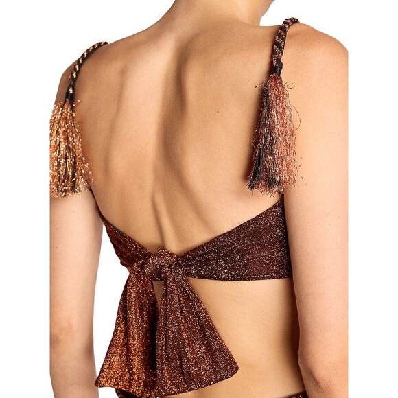 Johanna Ortiz Fabulous Festival Midi Dress - XS Bronze Metallic Cut Out - Picture 5 of 6